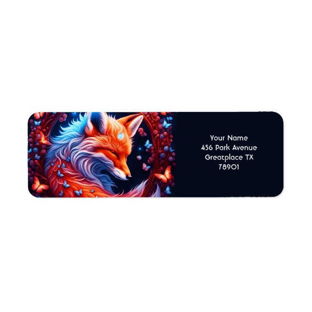 Fantasy Niedlich Sleeping Fox Butterfliegen (Vorne)