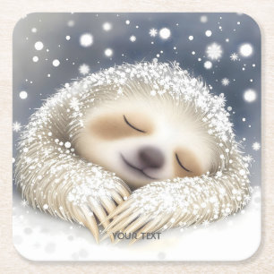 Fantasy Niedlich Sleeping Slonow Rechteckiger Pappuntersetzer