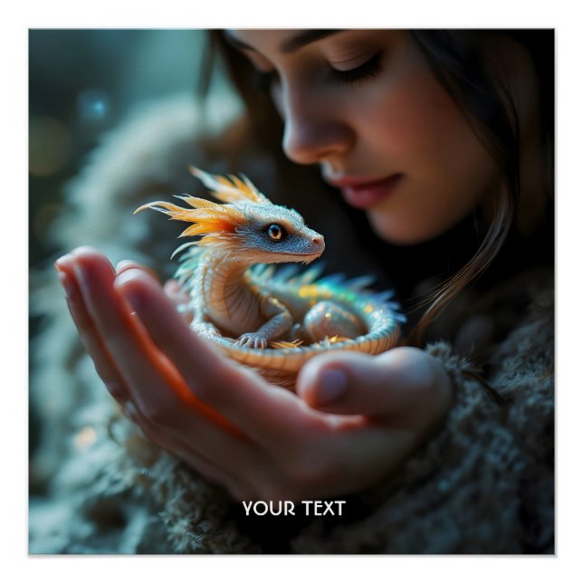 Fantasy Niedlich Small Baby Dragon Poster (Vorderseite)