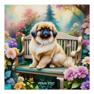 Fantasy Niedlich Small Hunde Blume Poster
