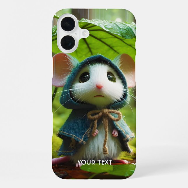 Fantasy Niedlich Small Mouse Rain iPhone 16 Plus Hülle (Rückseite)