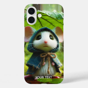 Fantasy Niedlich Small Mouse Rain iPhone 16 Plus Hülle