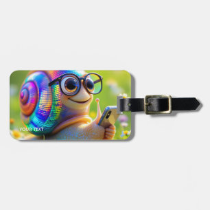 Fantasy Niedlich Snail Phone Blume Gepäckanhänger
