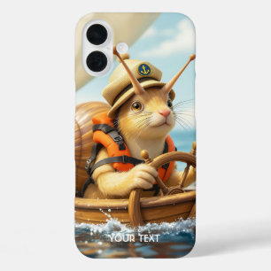 Fantasy Niedlich Snail Steering Sailboat iPhone 16 Plus Hülle