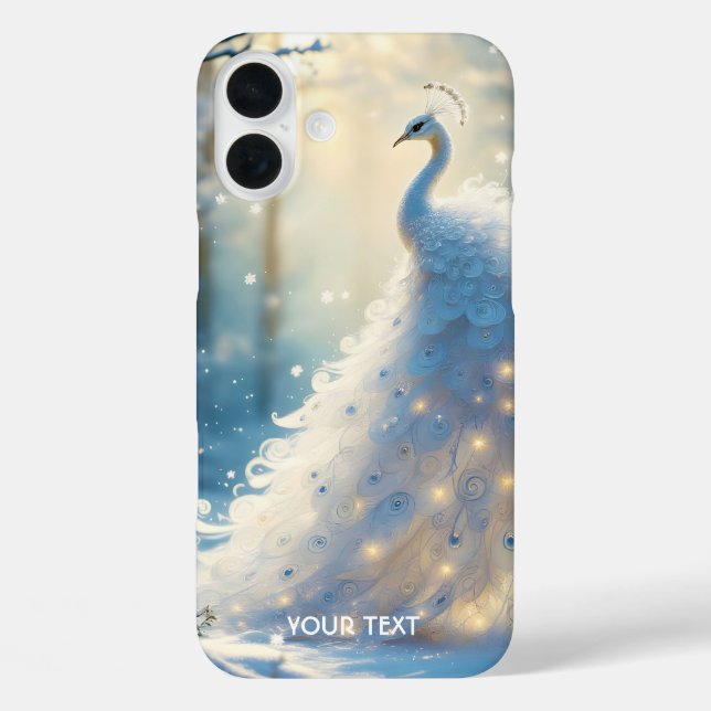 Fantasy Niedlich Snow White Peacock iPhone 16 Plus Hülle (Rückseite)