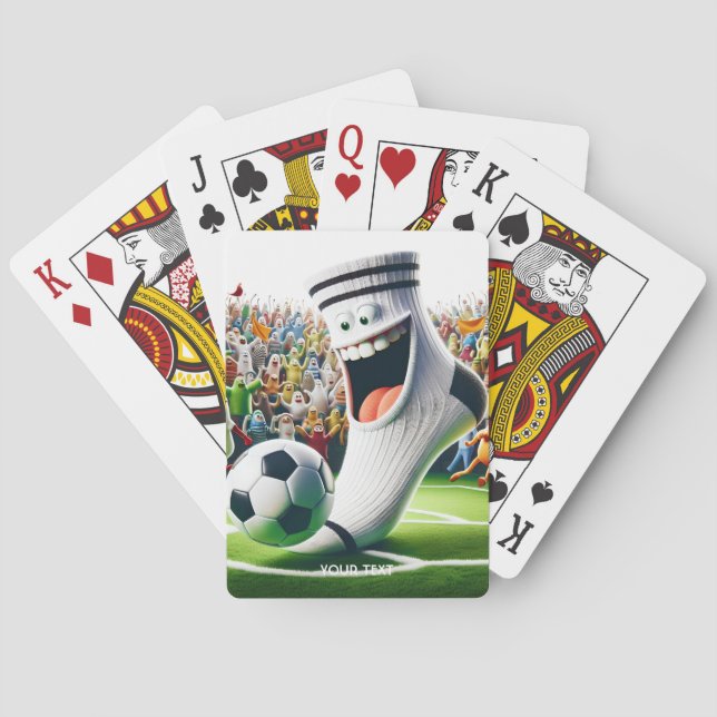 Fantasy Niedlich Soccer Ball Sock Spielkarten (Rückseite)