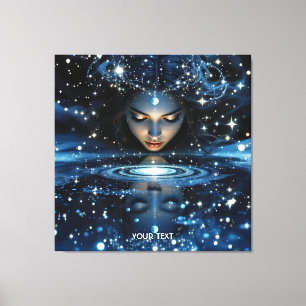 Fantasy Niedlich Space Lady Face Leinwanddruck