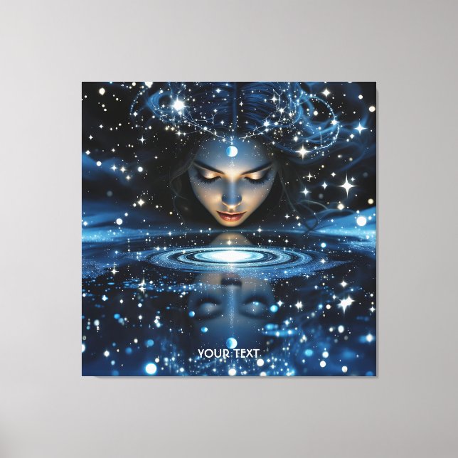 Fantasy Niedlich Space Lady Face Leinwanddruck (Vorderseite)