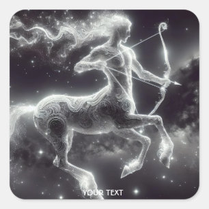 Fantasy Niedlich Space Stars Centaur Quadratischer Aufkleber