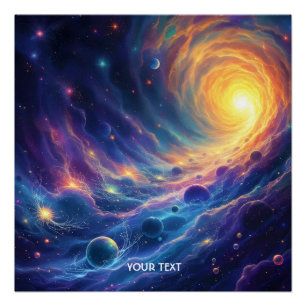 Fantasy Niedlich Space Sun Stars Poster