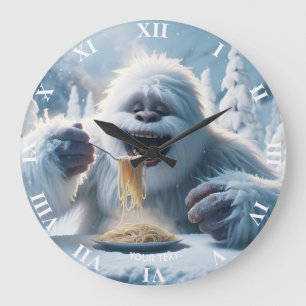 Fantasy Niedlich Spaghetti Yeti Snow Große Wanduhr