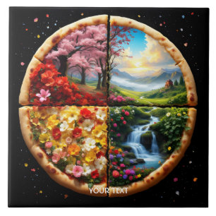 Fantasy Niedlich Spring Delicate Pizza Fliese