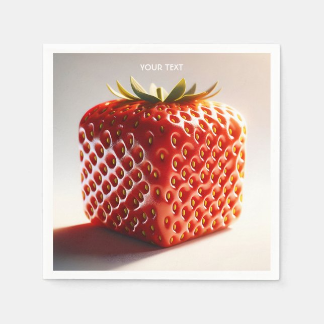 Fantasy Niedlich Square Red Strawberry Serviette (Vorderseite)