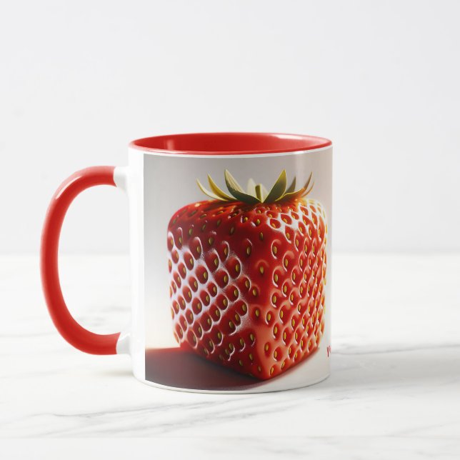 Fantasy Niedlich Square Red Strawberry Tasse (Links)