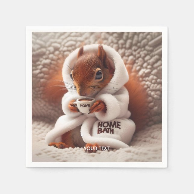 Fantasy Niedlich Squirrel Coffee Cup Serviette (Vorderseite)