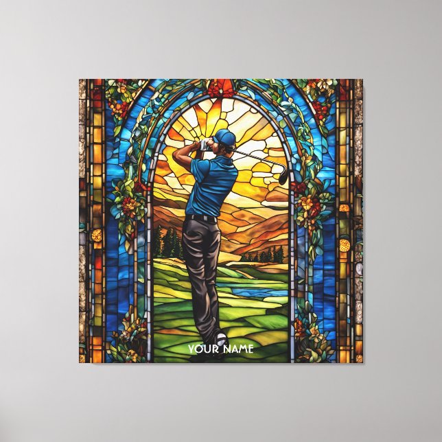 Fantasy Niedlich Stached Glass Golf Leinwanddruck (Vorderseite)