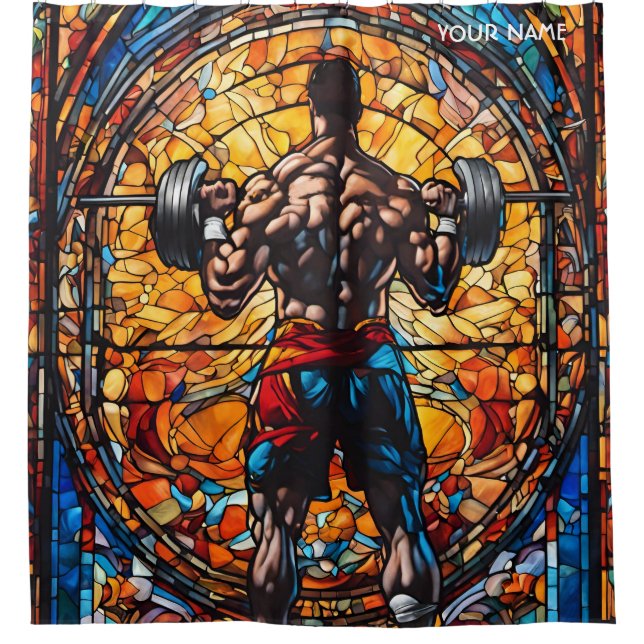 Fantasy Niedlich Stached Glass Gym Duschvorhang (Vorderseite)