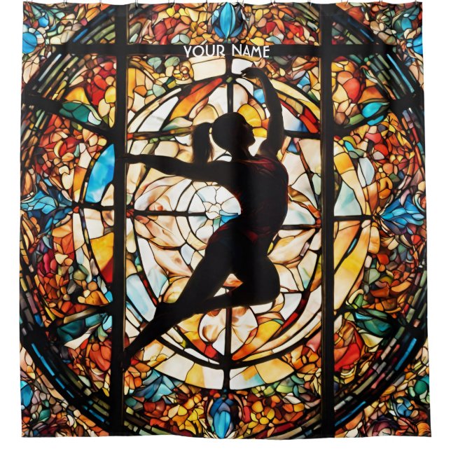 Fantasy Niedlich Stached Glass Gymnastics Duschvorhang (Vorderseite)