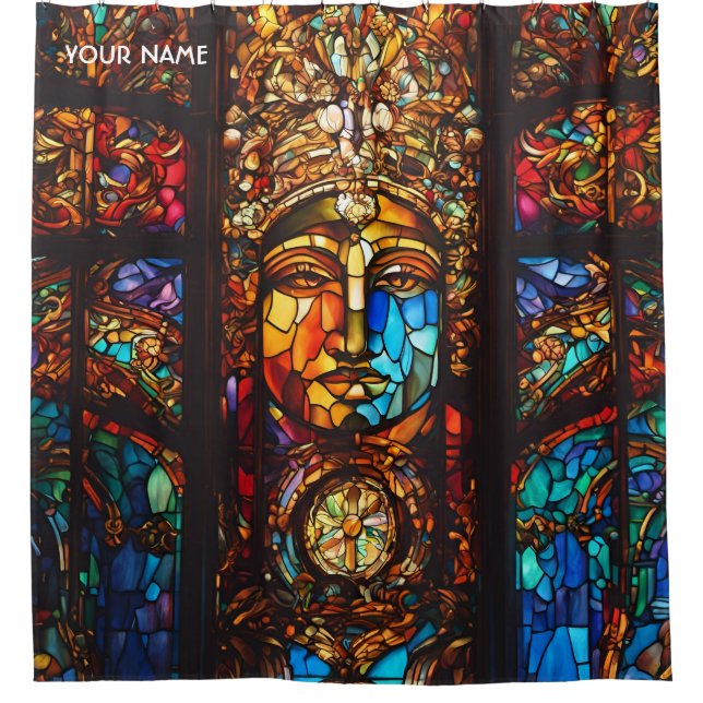 Fantasy Niedlich Stached Glass Window Duschvorhang (Vorderseite)