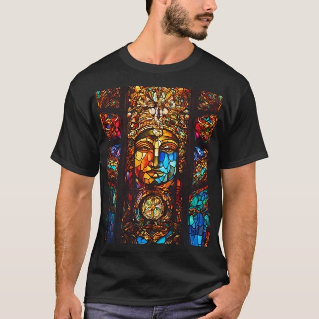 Fantasy Niedlich Stached Glass Window T-Shirt (Vorderseite)