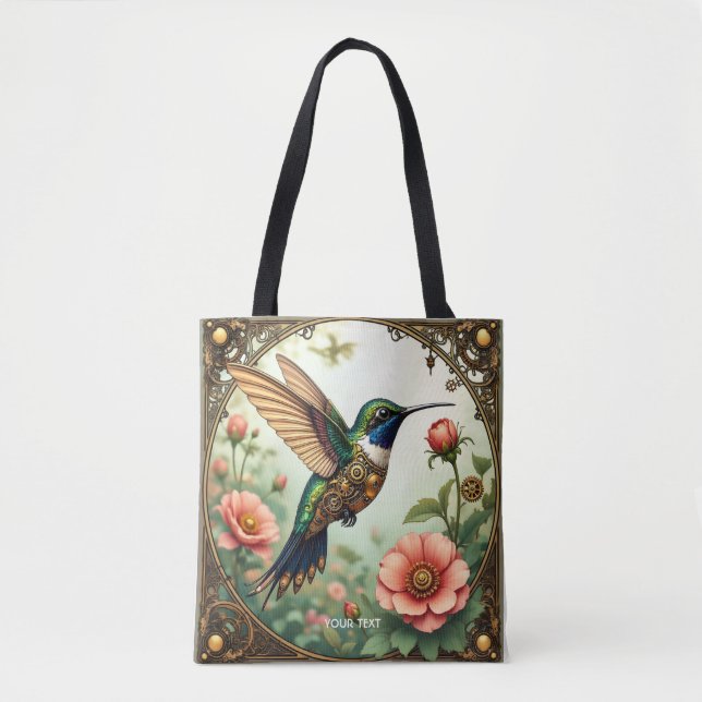 Fantasy Niedlich Steampunk Bird Blume Tasche (Vorderseite)