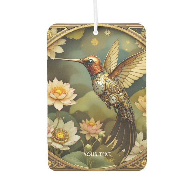 Fantasy Niedlich Steampunk Bird Clock Autolufterfrischer (Vorderseite)