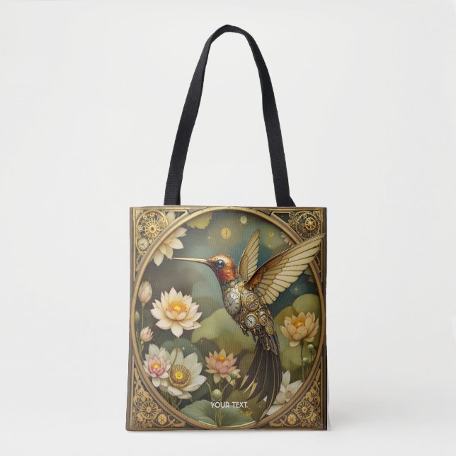Fantasy Niedlich Steampunk Bird Clock Tasche (Vorderseite)