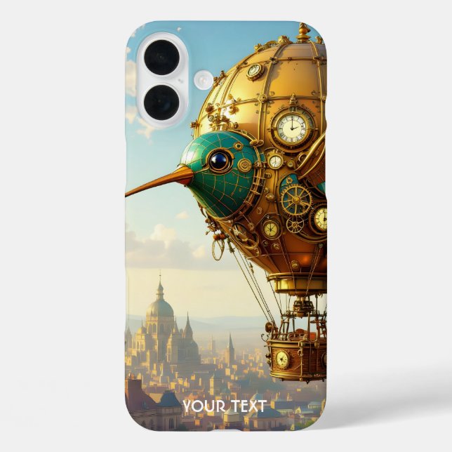 Fantasy Niedlich Steampunk Bird Sky iPhone 16 Plus Hülle (Rückseite)