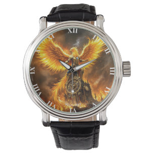 Fantasy Niedlich Steampunk Flames Phoenix Armbanduhr