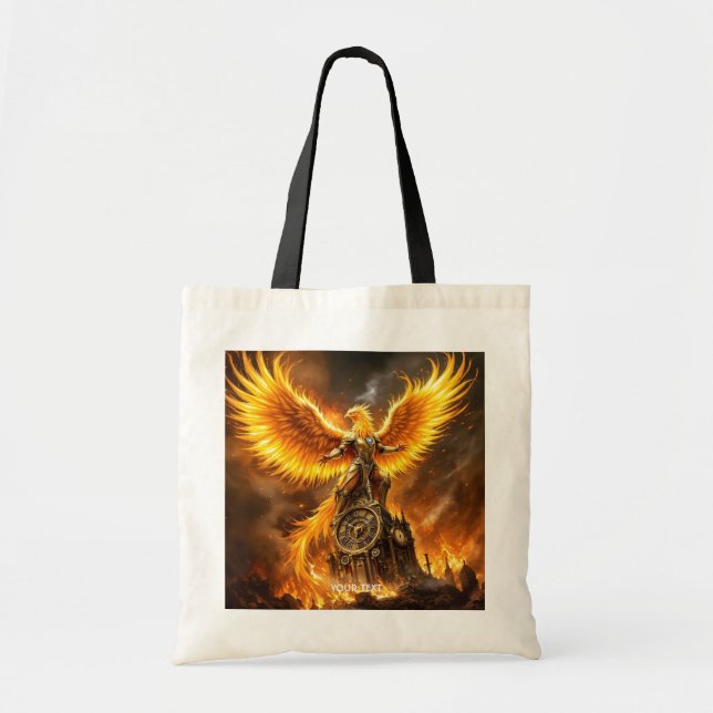 Fantasy Niedlich Steampunk Flames Phoenix Tragetasche (Vorne)