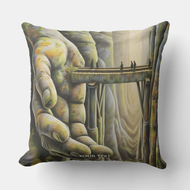 Fantasy Niedlich Stone Hand Bridge Kissen (Vorderseite)