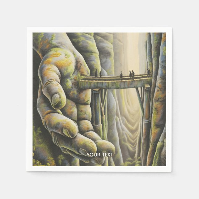 Fantasy Niedlich Stone Hand Bridge Serviette (Vorderseite)