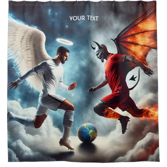 Fantasy Niedlich Strange Soccer Match Duschvorhang (Vorderseite)