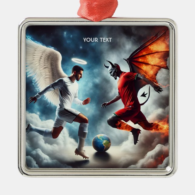 Fantasy Niedlich Strange Soccer Match Ornament Aus Metall (Vorne)