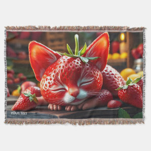 Fantasy Niedlich Strawberry Lovely Kitten Decke