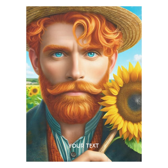 Fantasy Niedlich Sunflower Van Gogh Tischdecke (Vorderseite)