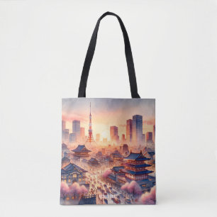 Fantasy Niedlich Sunset Tokyo View Tasche