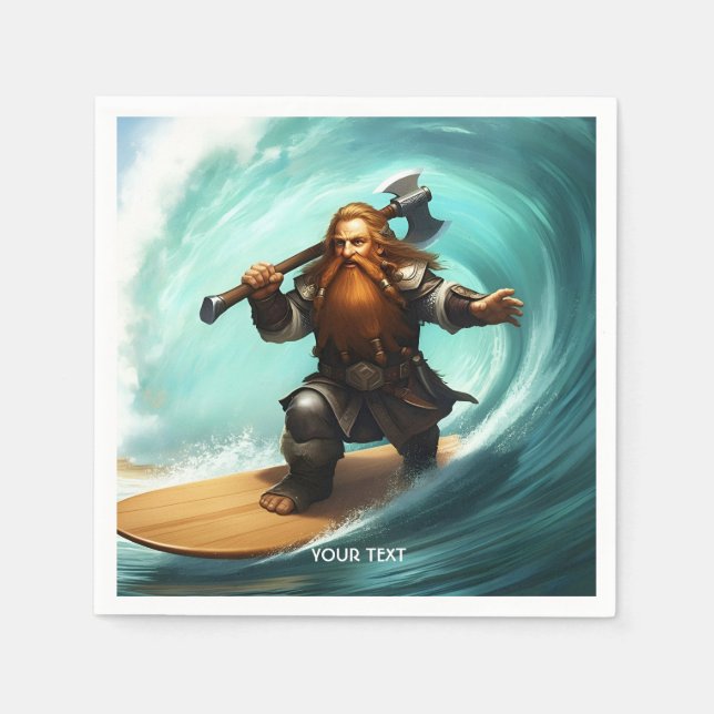 Fantasy Niedlich Surfer Sonnentag Serviette (Vorderseite)