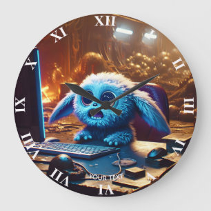 Fantasy Niedlich Sweet Little Monster Große Wanduhr