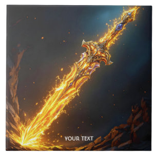 Fantasy Niedlich Sword Flames Höhle Fliese