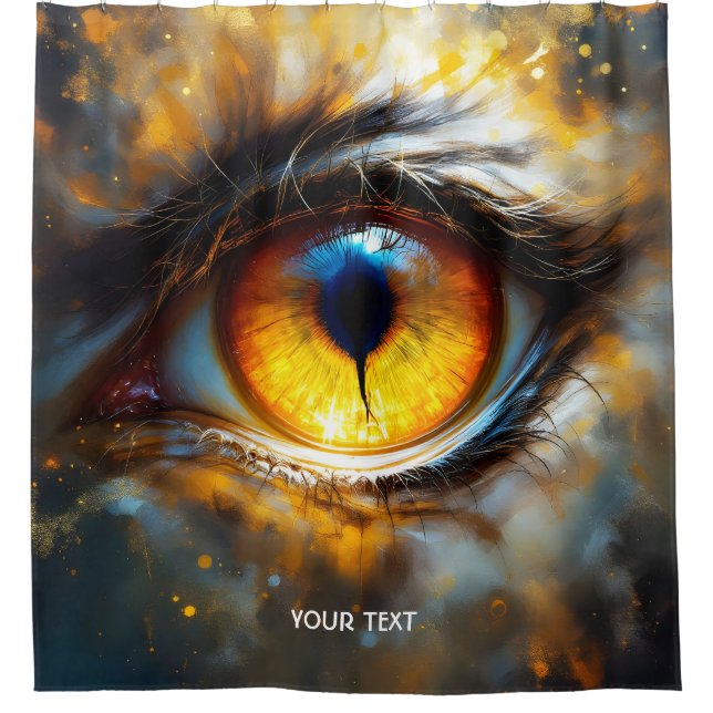 Fantasy Niedlich Tiger Orange Eye Duschvorhang (Vorderseite)