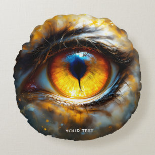 Fantasy Niedlich Tiger Orange Eye Rundes Kissen