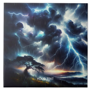 Fantasy Niedlich Tree Rain Lighting Fliese