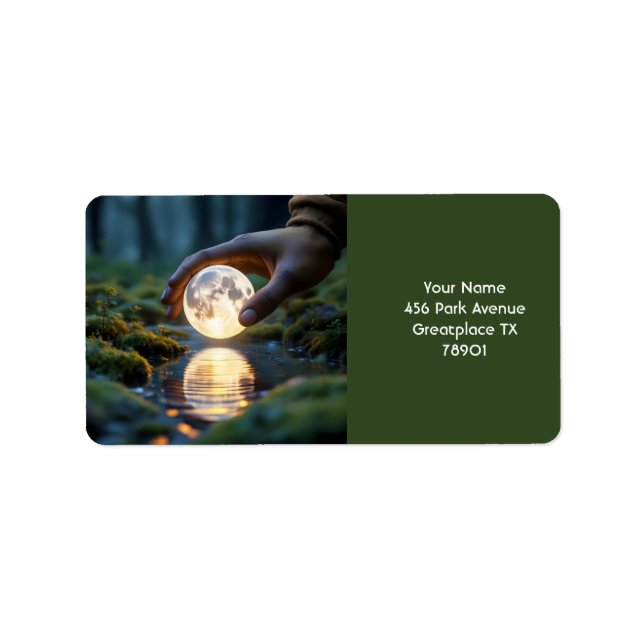 Fantasy Niedlich Two Fingers Moon Adressaufkleber (Vorne)