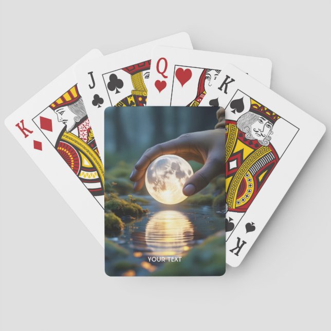 Fantasy Niedlich Two Fingers Moon Spielkarten (Rückseite)