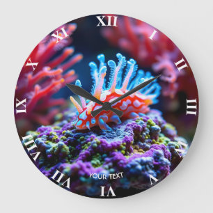 Fantasy Niedlich Undersea Lebhaftes Leben Große Wanduhr
