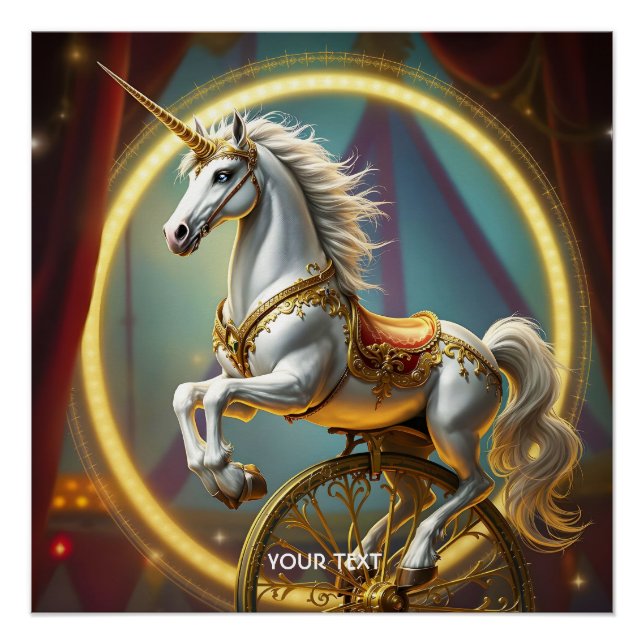 Fantasy Niedlich Unicorn Wheel Circus Poster (Vorderseite)