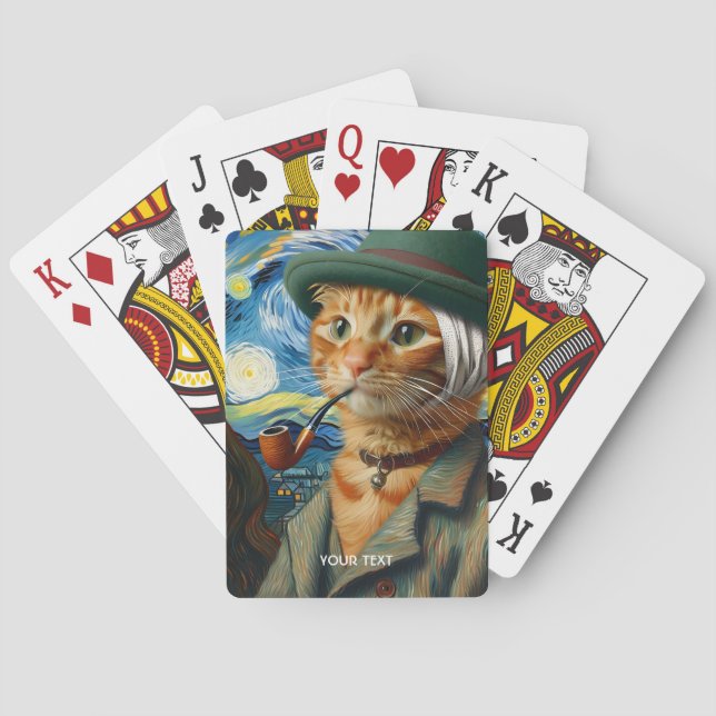 Fantasy Niedlich Van Gogh Hat Spielkarten (Rückseite)