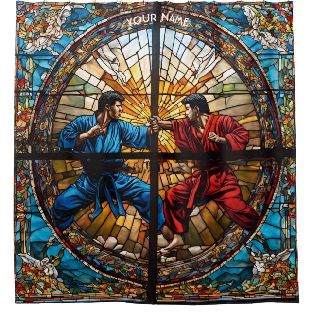 Fantasy Niedlich verkettet Glass Karate Duschvorhang (Vorderseite)