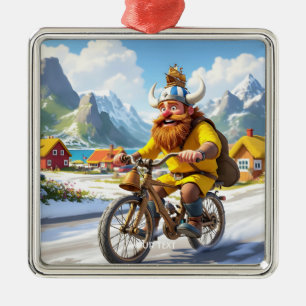 Fantasy Niedlich Viking Village Bike Ornament Aus Metall